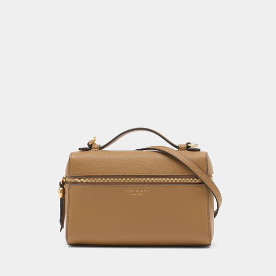 Sac À Main Slim Top Handle - Tory Burch - Cuir - Beige