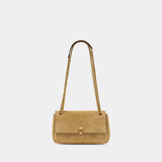 Sac Porté Épaule Charlie Quilted Small - Tory Burch - Cuir - Beige