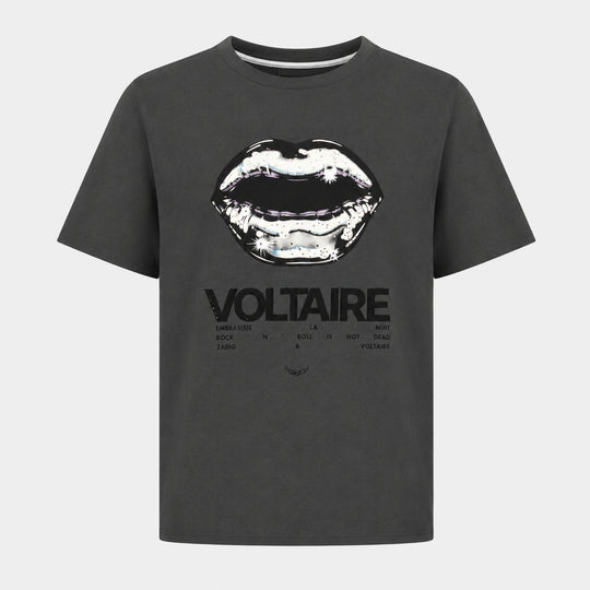 T-Shirt Tommer Tour Lips Strass - Zadig & Voltaire - Coton - Noir