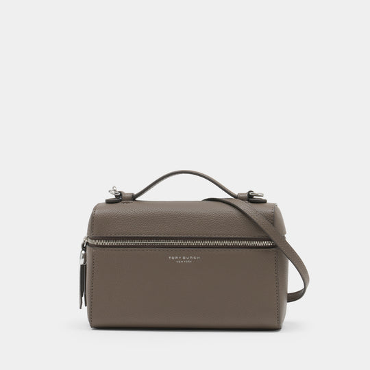 Sac À Main Slim Top Handle - Tory Burch - Cuir - Gris