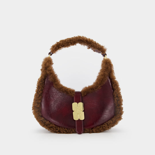 Sac À Main Kat Small Piping - Ganni - Synthétique - Bordeaux