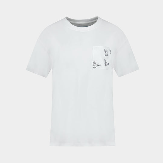 T-Shirt Doves Pocket - 3.PARADIS - Coton - Blanc