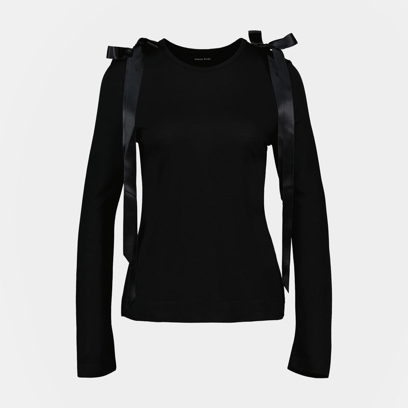 T-Shirt Bow Tail - Simone Rocha - Synthétique - Noir