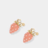 Boucles D'oreilles Strawberry - Casablanca - Métal - Rose