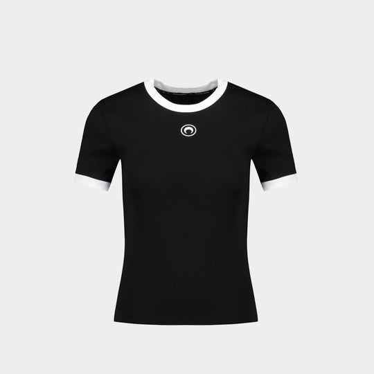 T-Shirt Moon Logo Baby Fit - Marine Serre - Coton - Noir