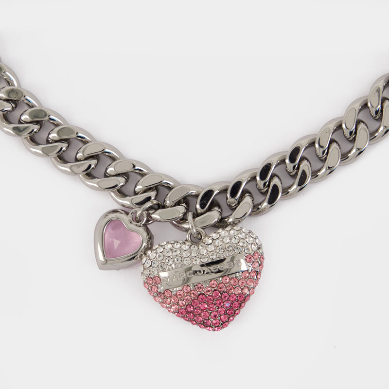 Collier Heart Balloon Pave - Marc Jacobs - Métal - Argenté