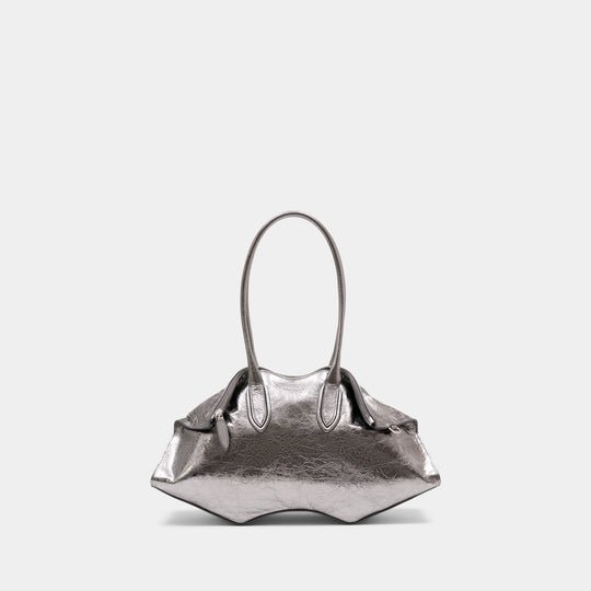 Sac Porté Épaule Manta - Alexander McQueen - Cuir - Argenté