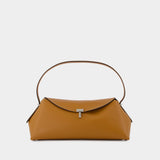 Sac Porté Épaule T-Lock - TOTEME - Cuir - Beige