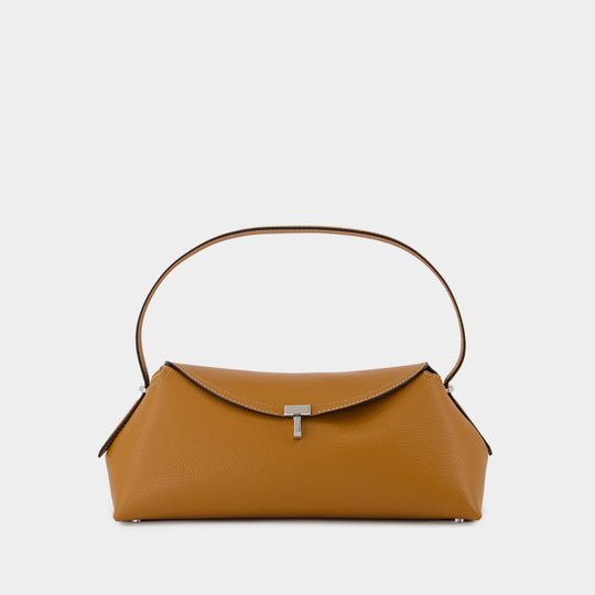 Sac Porté Épaule T-Lock - TOTEME - Cuir - Beige