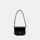 Sac Porté Épaule Paris Paris - AMI Paris - Cuir - Noir