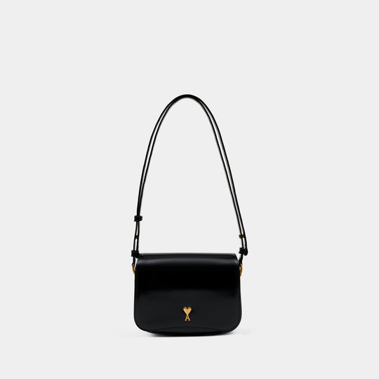 Sac Porté Épaule Paris Paris - AMI Paris - Cuir - Noir