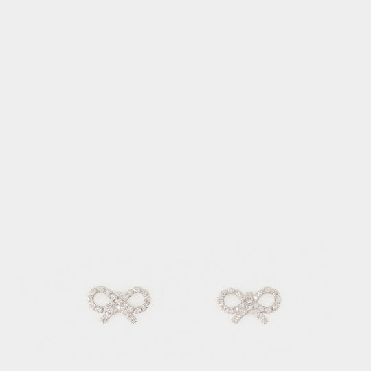 Boucles D'oreilles Micro Bow - SELF PORTRAIT - Argent - Argenté