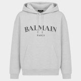 Hoodie Vintage Print - Balmain - Coton - Gris