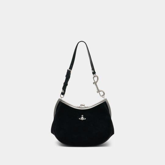 Sac Porté Épaule Charm Frame - Vivienne Westwood - Cuir - Noir