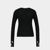Cardigan Contrasted - Courreges - Laine - Noir