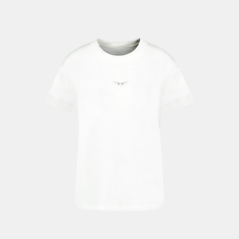 T-Shirt Marta Pcl Wings Strass - Zadig & Voltaire - Coton - Blanc