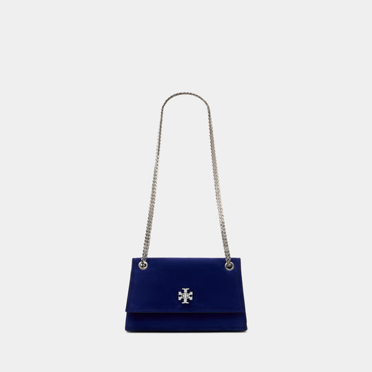 Sac À Main Kira Turnlock Mini - Tory Burch - Cuir - Bleu