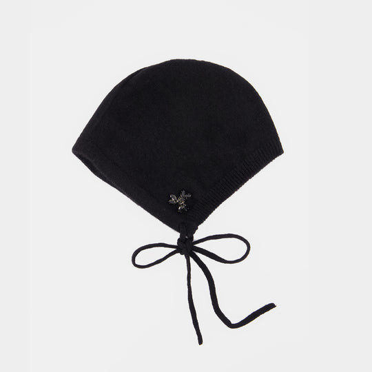 Bonnet Emb - Simone Rocha - Cachemire - Noir