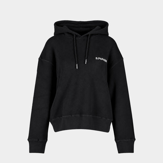 Hoodie Draped - 3.PARADIS - Coton - Noir