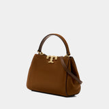 Sac À Main Eleanor Mini Satchel - Tory Burch - Cuir - Marron