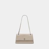 Sac Porté Épaule Kira Turnlock - Tory Burch - Cuir - Gris