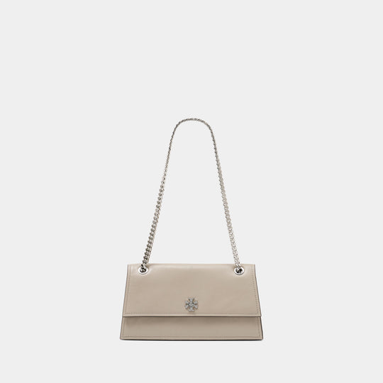 Sac Porté Épaule Kira Turnlock - Tory Burch - Cuir - Gris