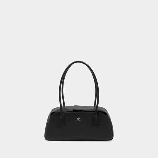 Sac Porté Épaule Strip - Courreges - Cuir - Noir