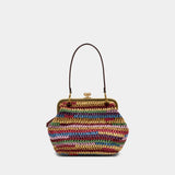 Pochette Large Weave Straw Kisslock 27 - Coach - Cuir - Multi