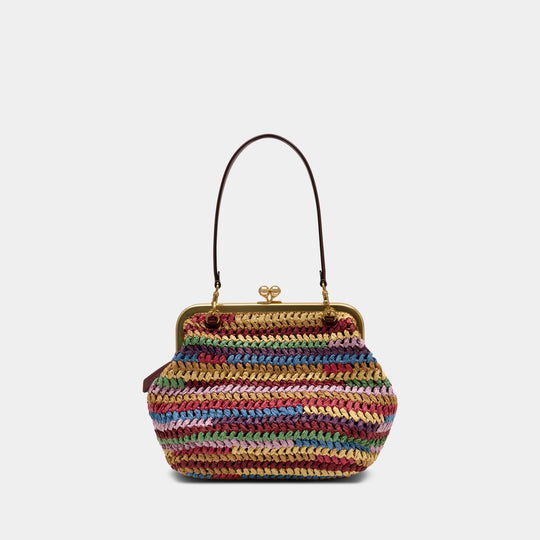 Pochette Large Weave Straw Kisslock 27 - Coach - Cuir - Multi