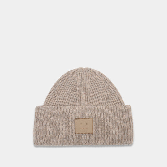 Bonnet Face À Logo - Acne Studios - Laine - Gris