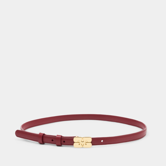 Ceinture Kat Small - Ganni - Cuir - Rouge