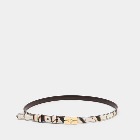 Ceinture Kat Small Zebra - Ganni - Synthétique - Ivoire