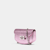 Wallet On Chain Lulu Crushed - Ganni - Synthétique - Rose