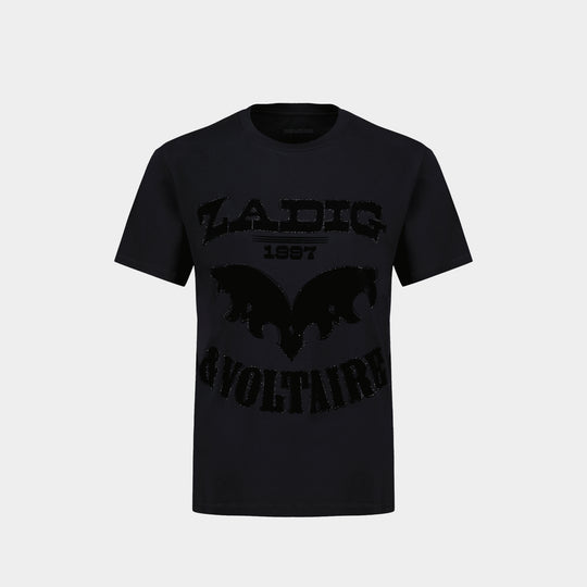T-Shirt Edwin Hc Voltaire Flock Strass - Zadig&Voltaire - Coton - Noir