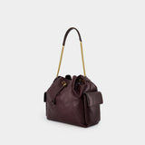 Sac Porté Épaule Charlie Large - Tory Burch - Cuir - Bordeaux