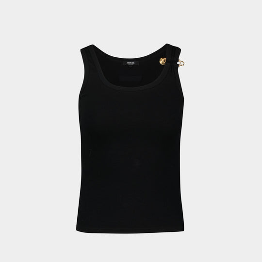 T Shirt Logo - Versace - Coton - Noir