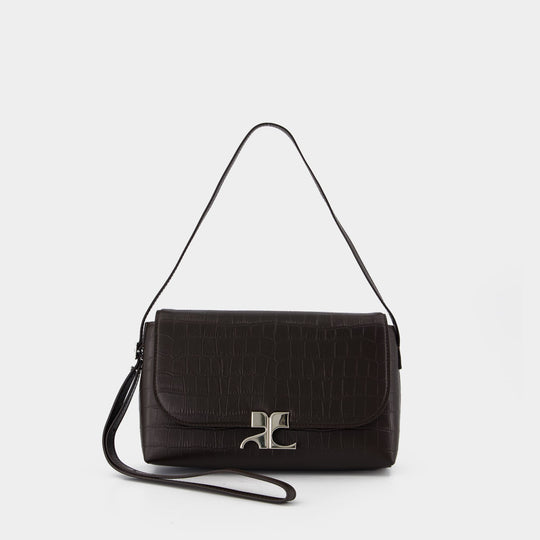 Sac Porté Épaule Croc Icotype - Courreges - Cuir - Marron