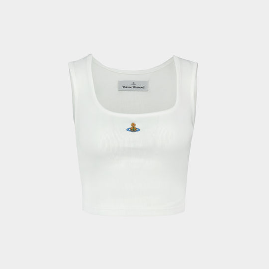 T-Shirt Cropped Rib - Vivienne Westwood - Coton - Blanc