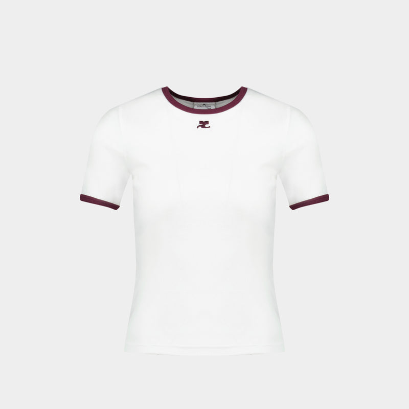 T-Shirt Signature - Courreges - Coton - Blanc