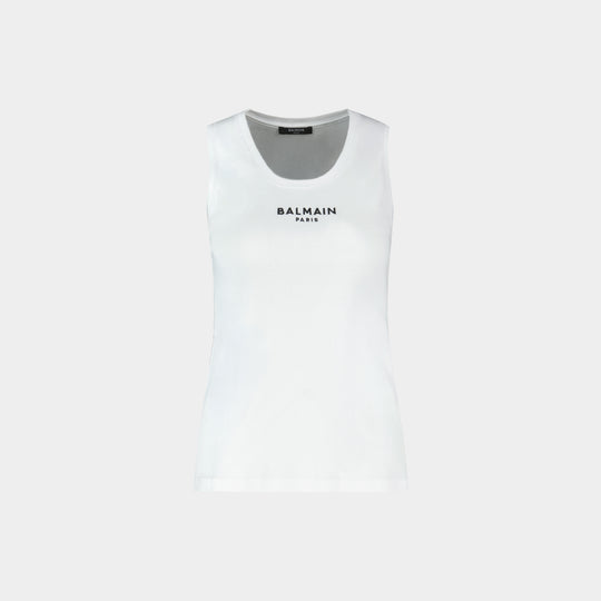 Tank Top Paris - Balmain - Coton - Blanc