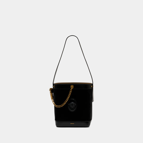 Sac Porté Épaule Small Bucket - Versace - Cuir - Noir