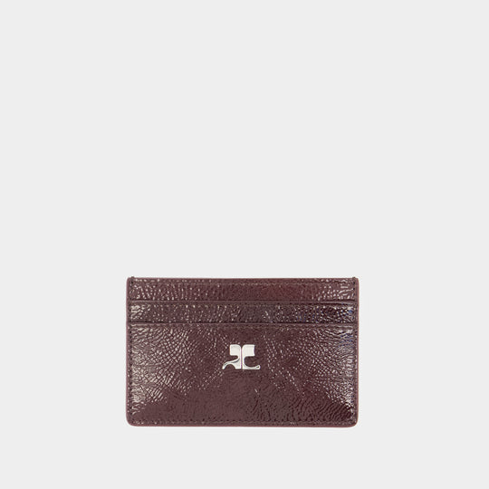 Porte Carte Ac - Courreges - Cuir - Bordeaux