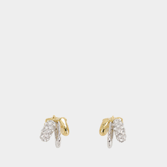 Boucles D'oreilles Stacked Rhinestone - Simone Rocha - Métal - Argenté