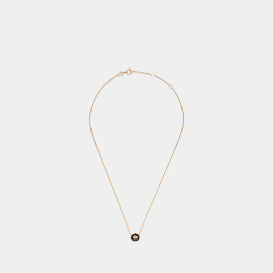 Collier Icon Enamel Pendant - Tory Burch - Métal - Noir