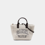 Cabas Small Easy Shopper - Ganni - Synthétique - Blanc