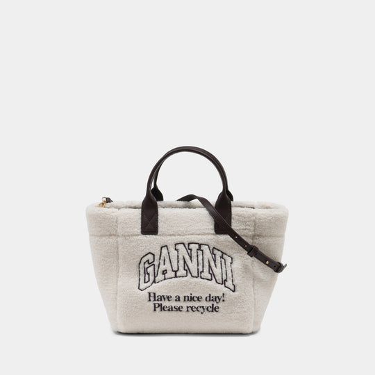 Cabas Small Easy Shopper - Ganni - Synthétique - Blanc