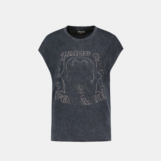 T-Shirt Cloe Hc Skull Strass - Zadig & Voltaire - Coton - Noir