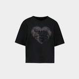 T-Shirt Taida Heart Strass - Zadig & Voltaire - Coton - Noir