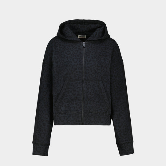Hoodie Swee Zip Mo Animalier - Zadig & Voltaire - Coton - Noir