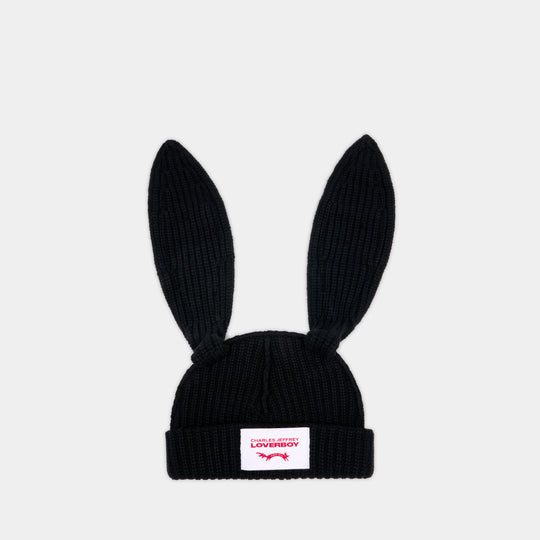 Bonnet Chunky Rabbit - Charles Jeffrey Loverboy - Laine - Noir